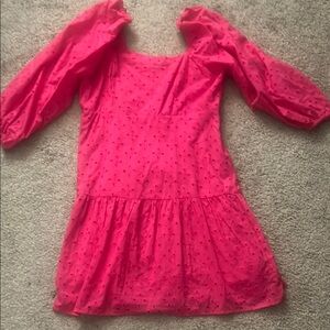 Vibrant Pink Eyelet Dress
